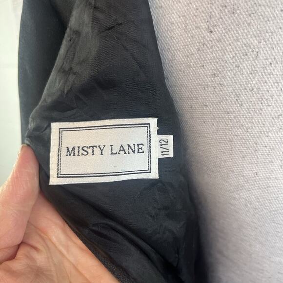 Vintage Misty Lane Dress size 11/12 Black Crepe Ribbons & Bows Wedding Church - Picture 12 of 12